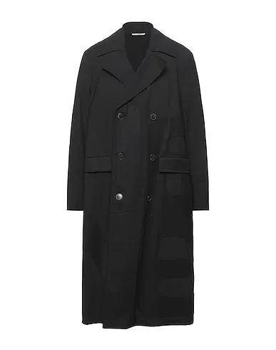 Black Cotton twill Double breasted pea coat