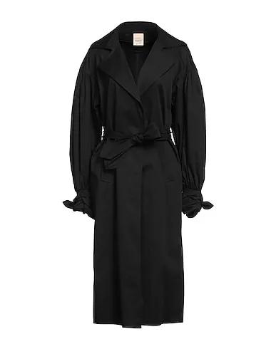 Black Cotton twill Full-length jacket