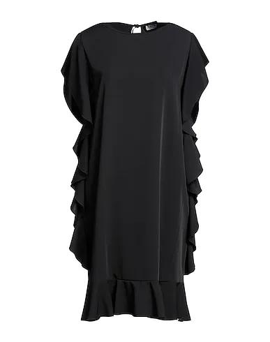 Black Cotton twill Midi dress