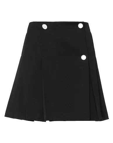 Black Cotton twill Mini skirt