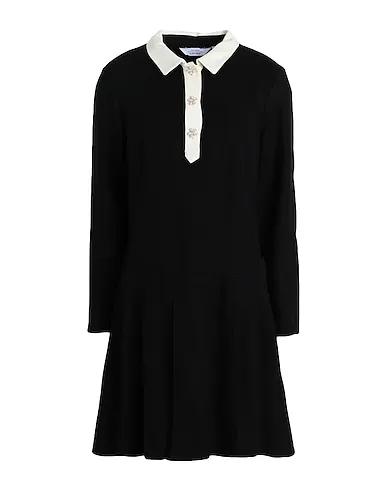 Black Cotton twill Office dress