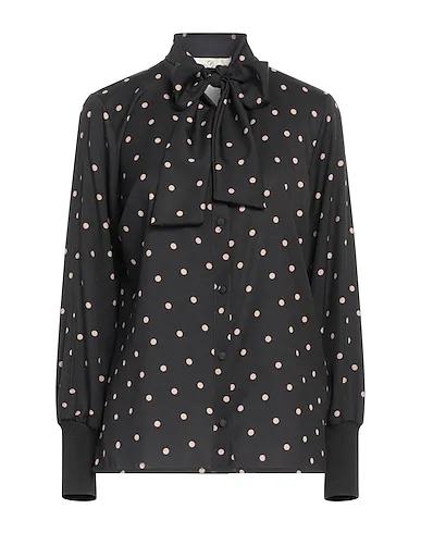 Black Cotton twill Patterned shirts & blouses