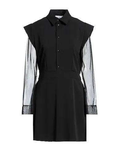 Black Cotton twill Short dress