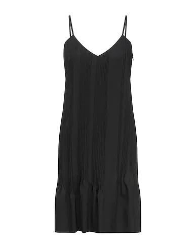 Black Cotton twill Short dress