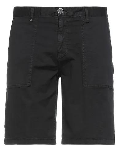 Black Cotton twill Shorts & Bermuda