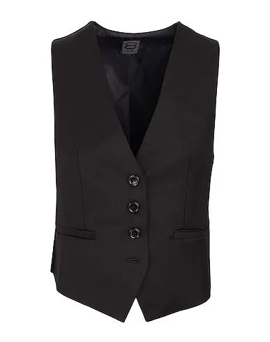 Black Cotton twill Top SUITING VEST TOP
