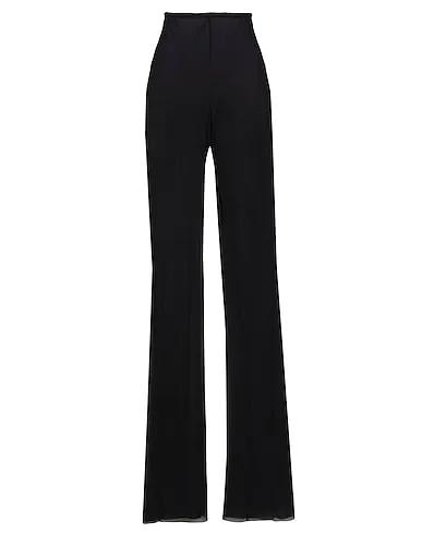 Black Crêpe Casual pants SEE-THROUGH HIGH WAIST PANTS
