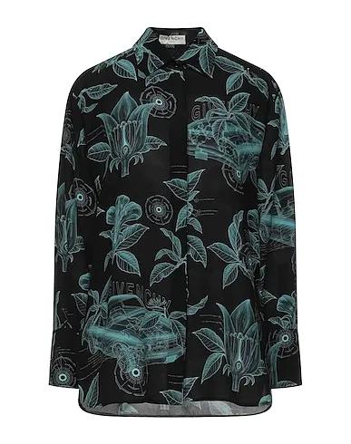 Black Crêpe Floral shirts & blouses