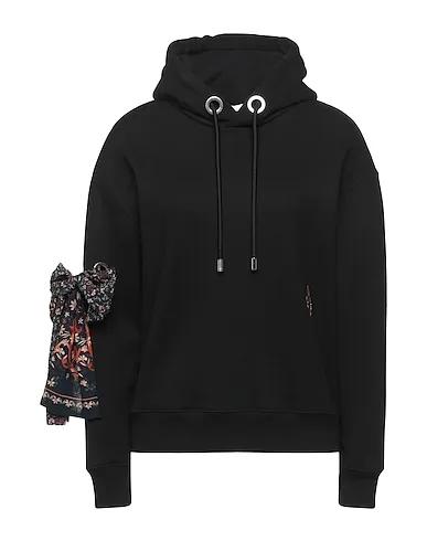 Black Crêpe Hooded sweatshirt