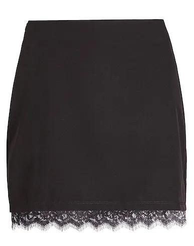 Black Crêpe Mini skirt LACE-TRIM MINI SKIRT
