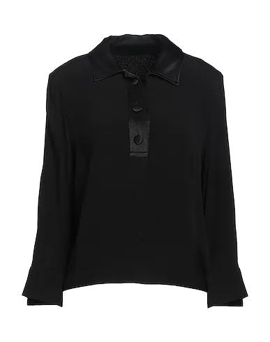 Black Crêpe Polo shirt