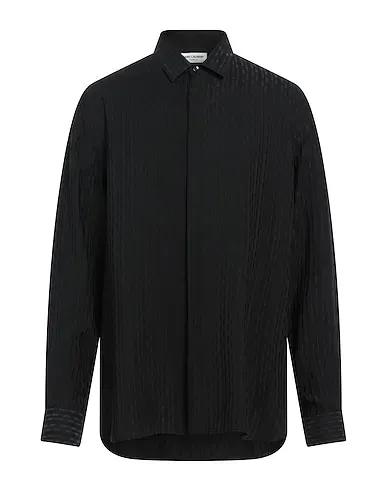 Black Crêpe Solid color shirt