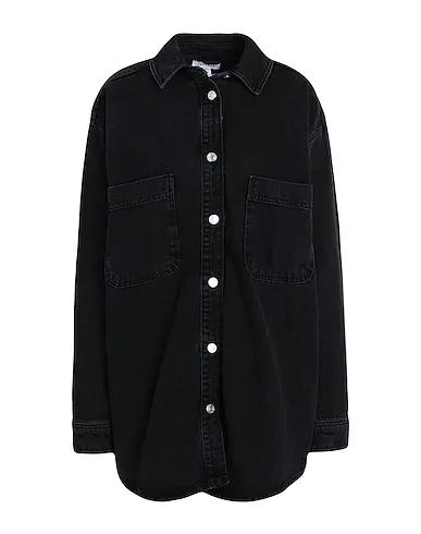 Black Denim Solid color shirts & blouses