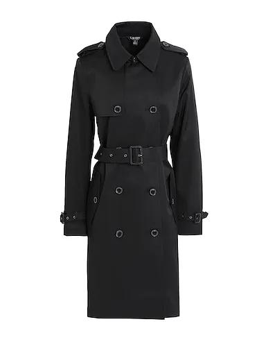 Black Double breasted pea coat DOUBLE-BREASTED COTTON-BLEND TRENCH COAT
