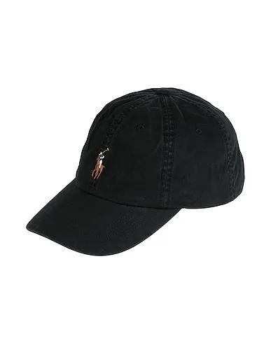 Black Gabardine Hat STRETCH-COTTON TWILL BALL CAP
