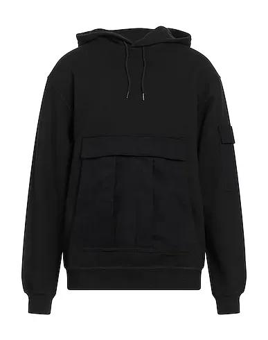 Black Gabardine Hooded sweatshirt