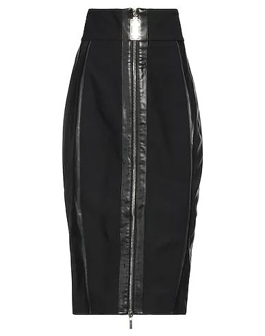 Black Gabardine Midi skirt