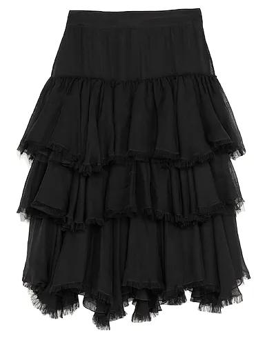 Black Gauze Midi skirt