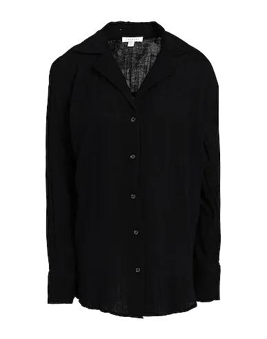 Black Gauze Solid color shirts & blouses