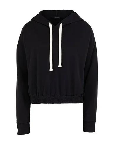 Black Hooded sweatshirt ORGANIC COTTON CROPPED HOODIE