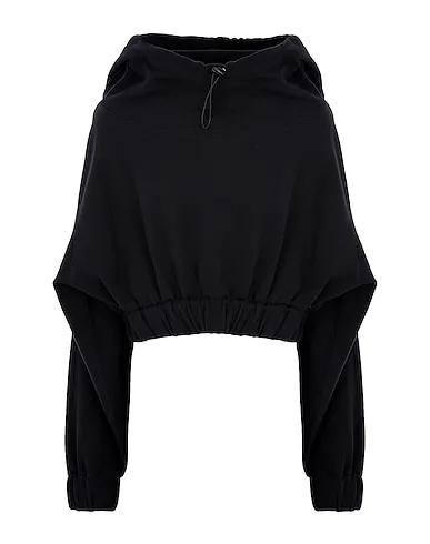 Black Hooded sweatshirt ORGANIC COTTON CROPPED L/SLEEVE HOODIE
