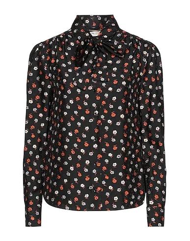Black Jacquard Floral shirts & blouses