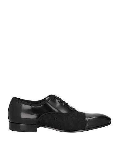 Black Jacquard Laced shoes