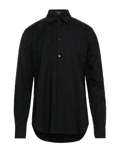 Black Jacquard Solid color shirt