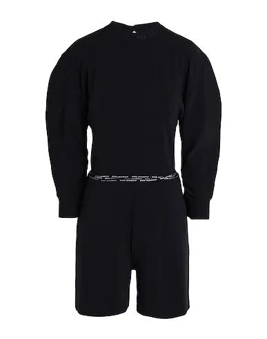 Black Jersey Jumpsuit/one piece CORD DETAIL ROMPER
