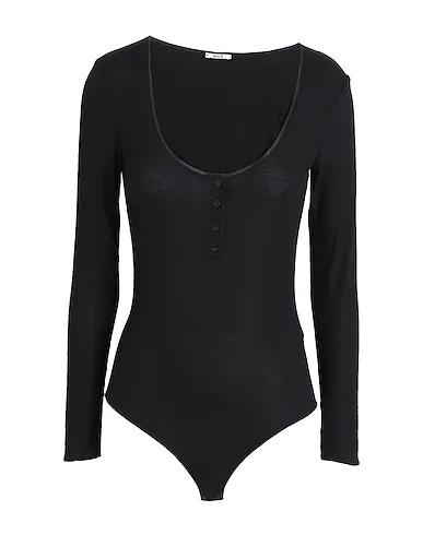 Black Jersey Lingerie bodysuit
