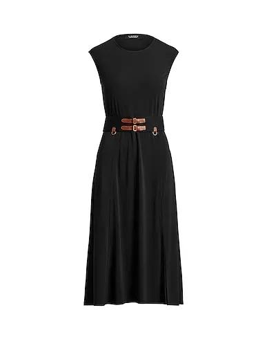 Black Jersey Midi dress BELTED JERSEY DRESS
