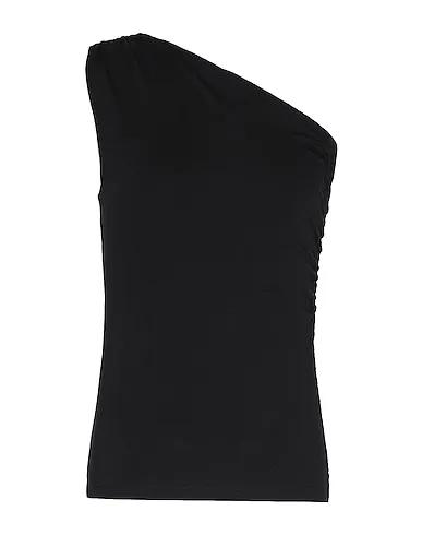 Black Jersey One-shoulder top
