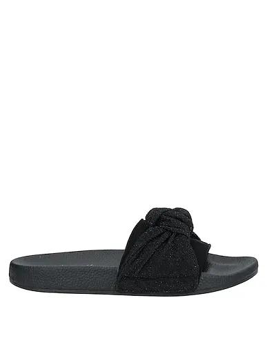 Black Jersey Sandals