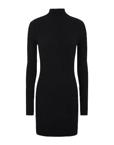 Black Jersey Short dress VISCOSE RIB DRESS
