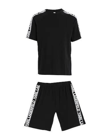 Black Jersey Sleepwear SHORT SLV LOGO PJ SET