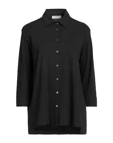 Black Jersey Solid color shirts & blouses