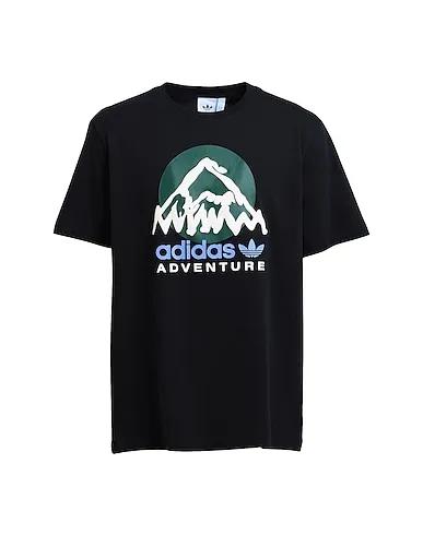 Black Jersey T-shirt ADVENTURE MOUNTAIN FRONT TEE
