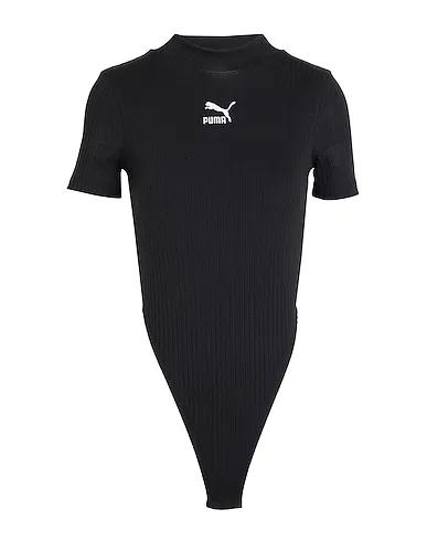 Black Jersey T-shirt CLASSICS Ribbed Bodysuit
