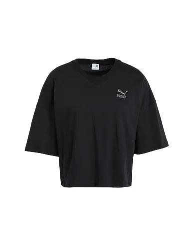 Black Jersey T-shirt DARE TO FEELIN XTRA Oversized Tee
