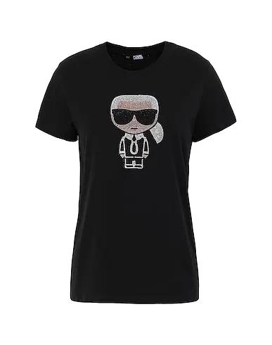 Black Jersey T-shirt IKONIK RHINESTONE KARL T-SHIRT
