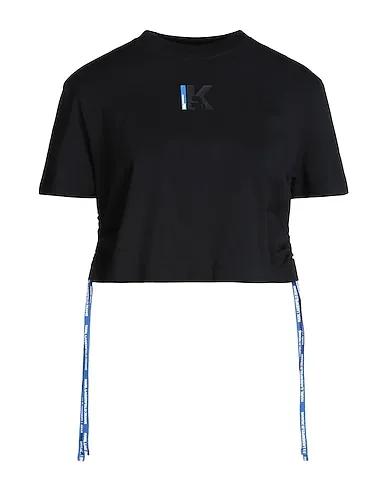 Black Jersey T-shirt KLJ RUCHED BOXY SSLV TEE
