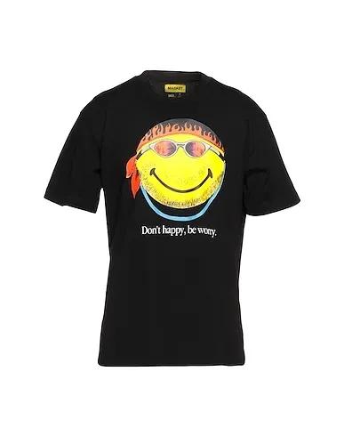 Black Jersey T-shirt SMILEY DON'T HAPPY, BE WORRY T-SHIRT
