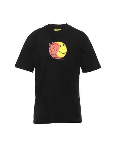 Black Jersey T-shirt SMILEY GOOD AND EVIL T-SHIRT