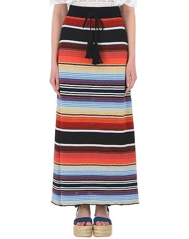 Black Knitted Maxi Skirts GONNA RIGHE MEXICO