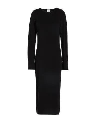 Black Knitted Midi dress VISCOSE BACKLESS LONG DRESS
