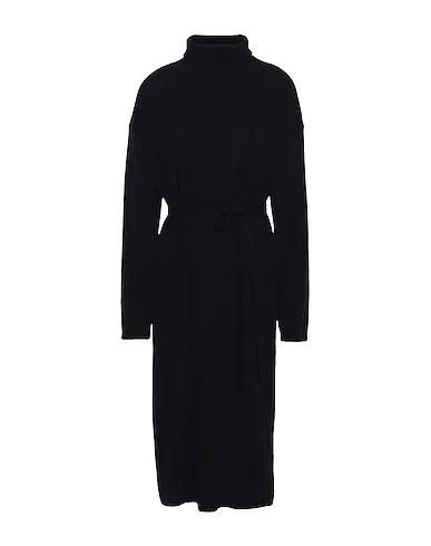 Black Knitted Midi dress WOOL ROLL-NECK MIDI DRESS
