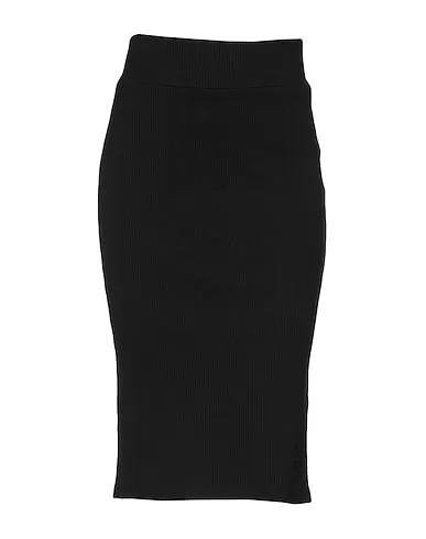 Black Knitted Midi skirt Classics Ribbed Midi Skirt
