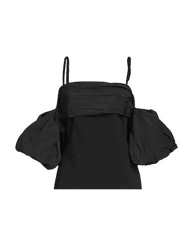 Black Knitted Off-the-shoulder top