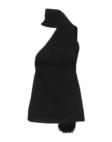Black Knitted One-shoulder top