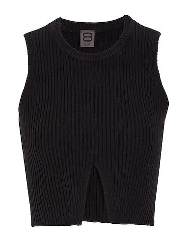 Black Knitted Sleeveless sweater KNIT CROPPED TOP
